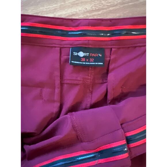 Short Par 4 Burgundy Moisture Wicking Golf Pants  38/32 - Picture 3 of 4